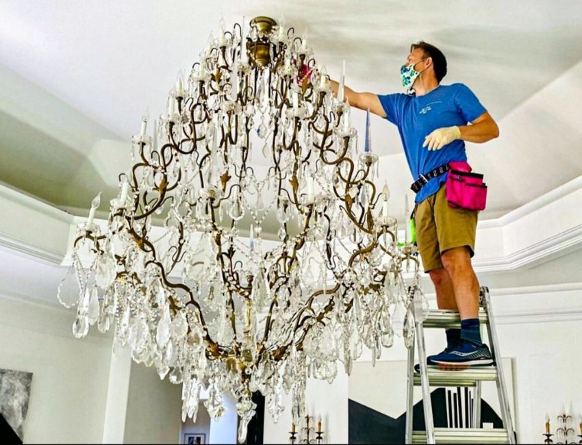 chandelier cleaning service - Grand Power Cleaners